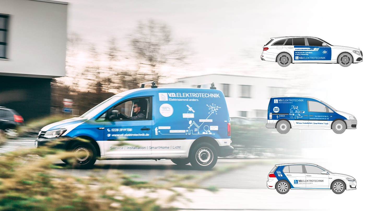 Fahrzeugbeschriftung V.D. Elektrotechnik Branding