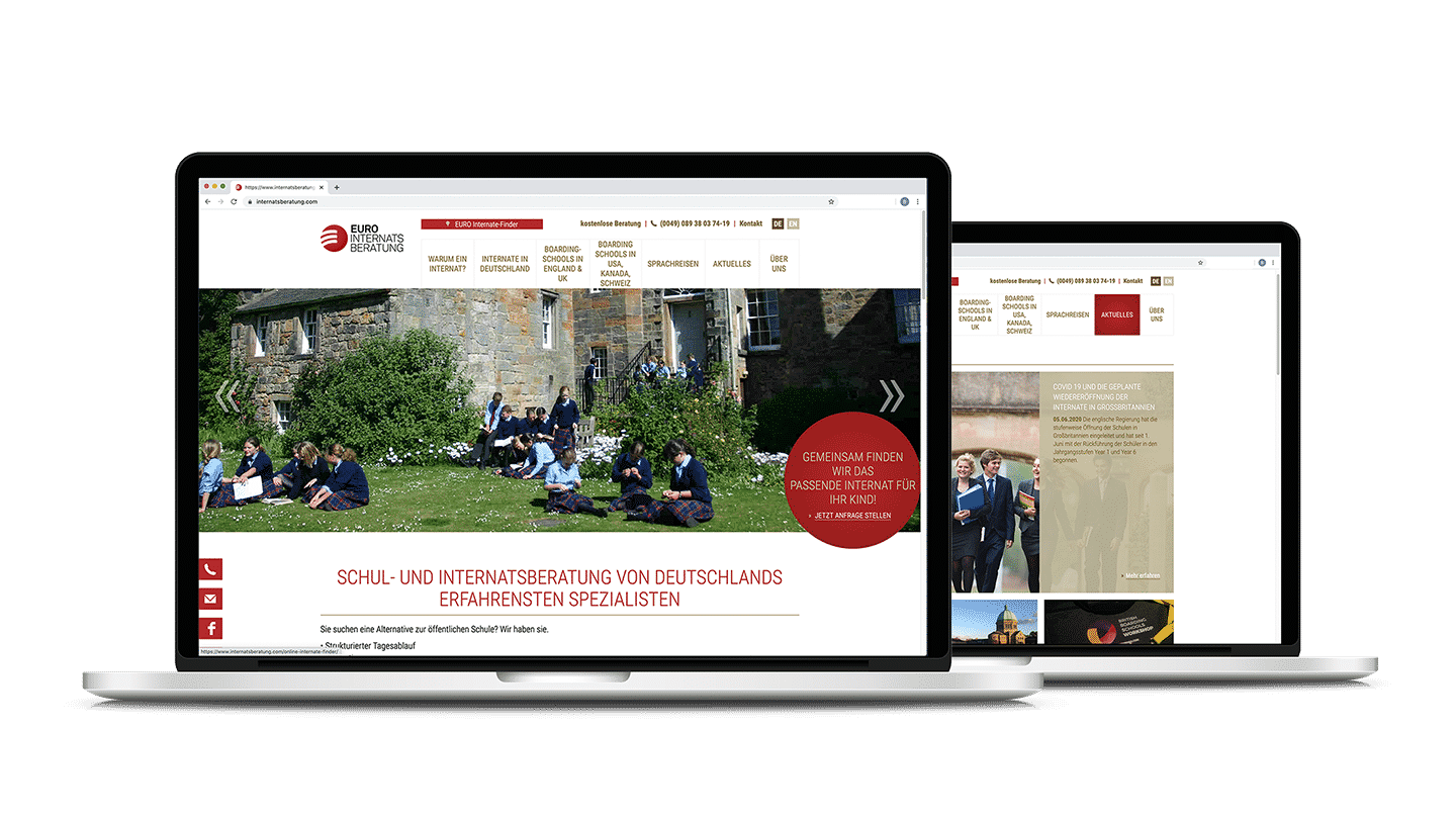 Webdesign Webseite Euro Internatsberatung