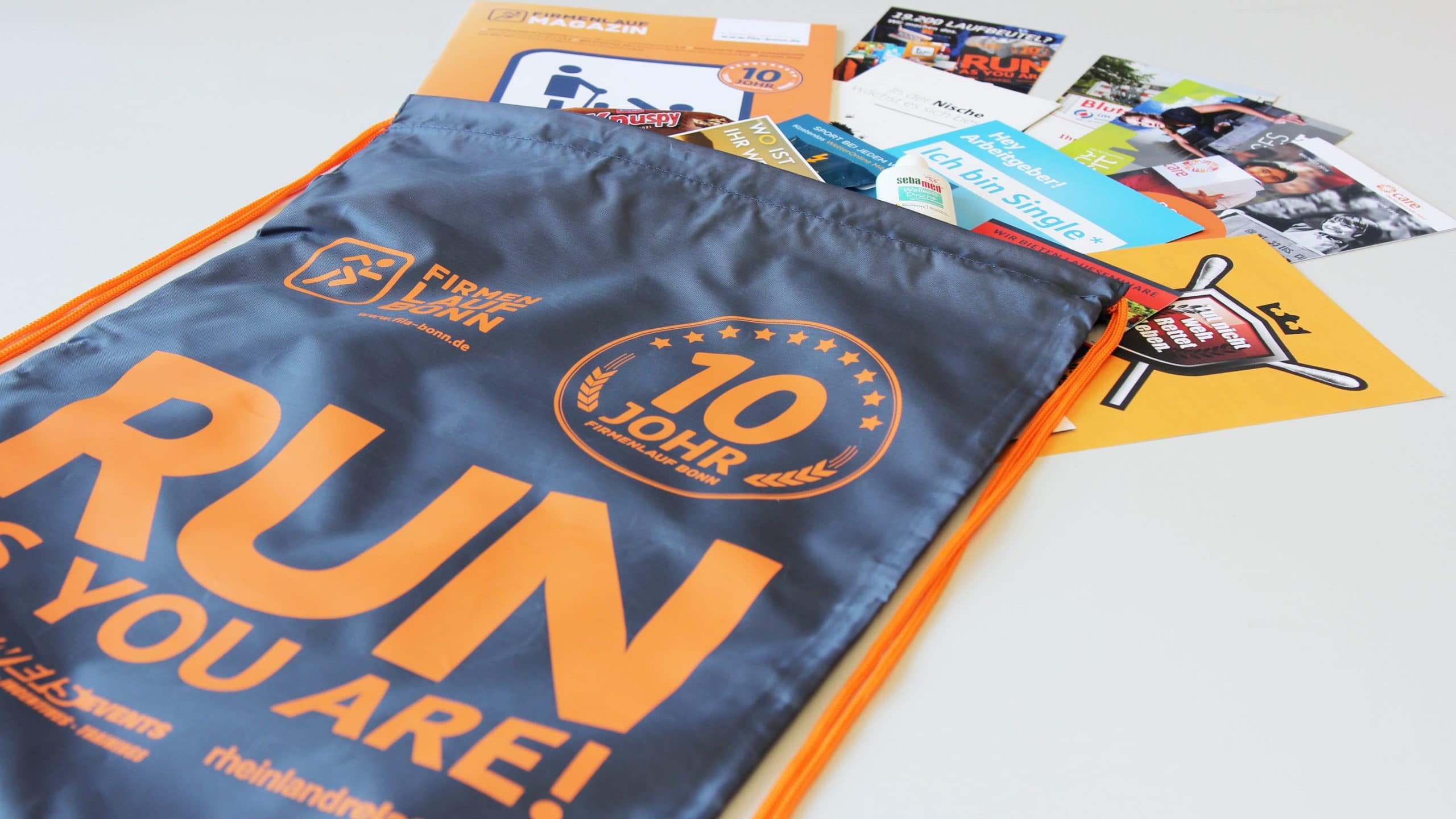 Turnbeutel im Corporate Design des Firmenlaufs