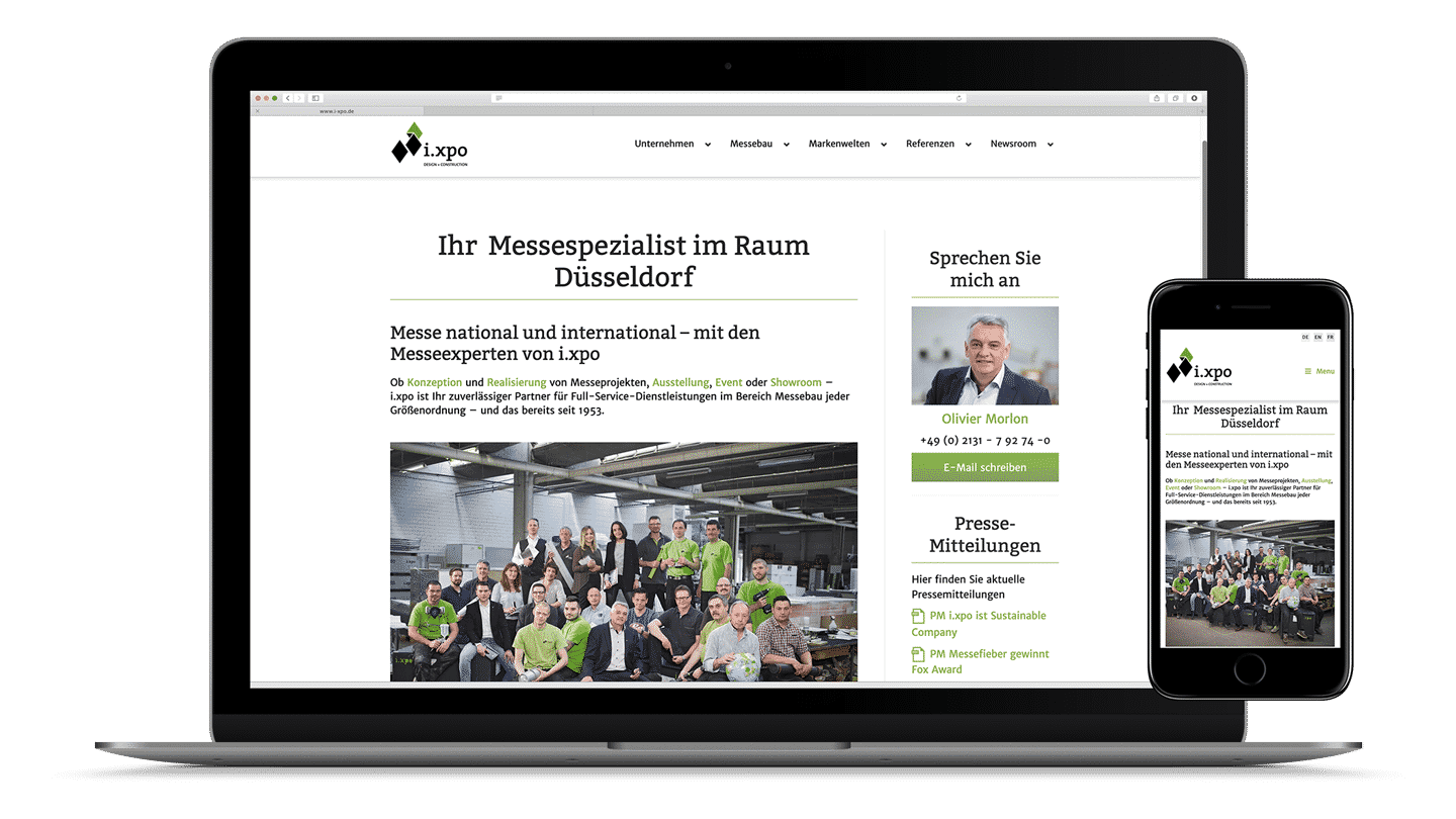 Screenshot SEO-Landingpage Webseite i.xpo