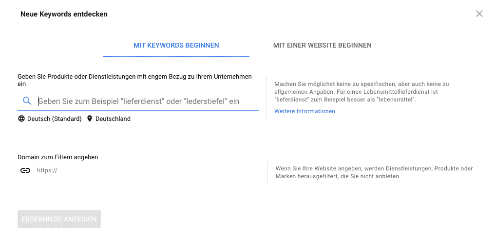 Google Keyword Planner